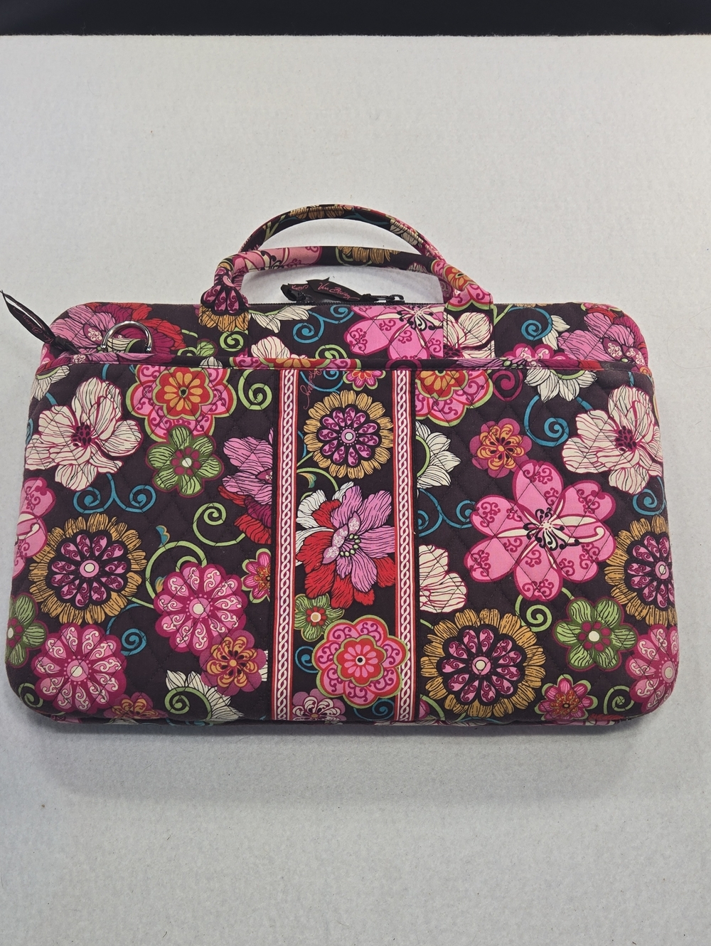 Vera Bradley "Hard Case" Mod Floral Pink Quilted Laptop Bag